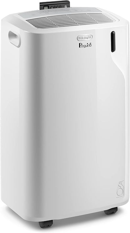 De'Longhi Pinguino PACEM77 Silent Portable 9,600 BTU Air Conditioner with Real Feel Technology, 3 in 1 Air Conditioning Unit, Rooms up to 70m³, A Energy Efficiency, Window Kit Included, White