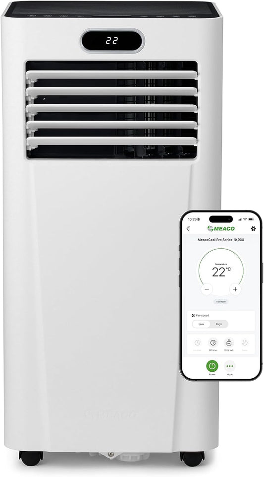 Meaco MeacoCool Pro Series 10,000 Portable Air Conditioner - Wi-Fi enabled with Meaco App, Low Energy, Low Noise, Free Flexible Window Kit