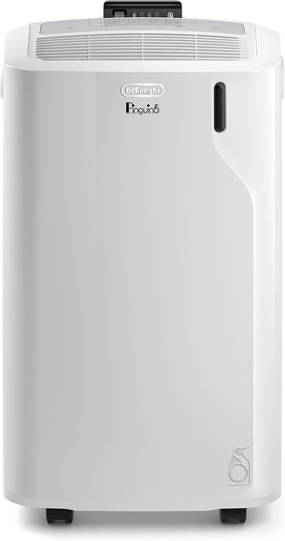 De'Longhi Pinguino PACEM77 Silent Portable 9,600 BTU Air Conditioner with Real Feel Technology, 3 in 1 Air Conditioning Unit, Rooms up to 70m³, A Energy Efficiency, Window Kit Included, White