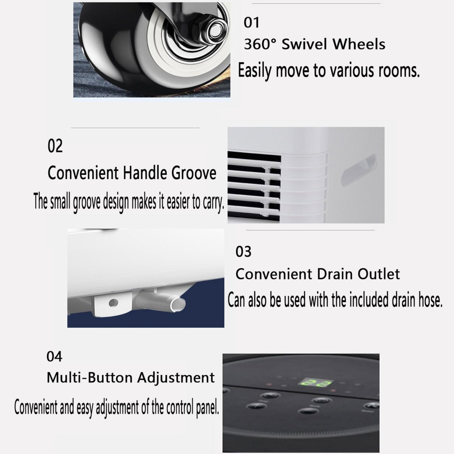 Portable Air Conditioner 12000 BTU Cooling Fan with Dehumidifier, Remote Control, Window Kit, Oscillating AC Unit for Home Office Bedroom