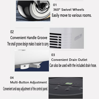 Portable Air Conditioner 12000 BTU Cooling Fan with Dehumidifier, Remote Control, Window Kit, Oscillating AC Unit for Home Office Bedroom