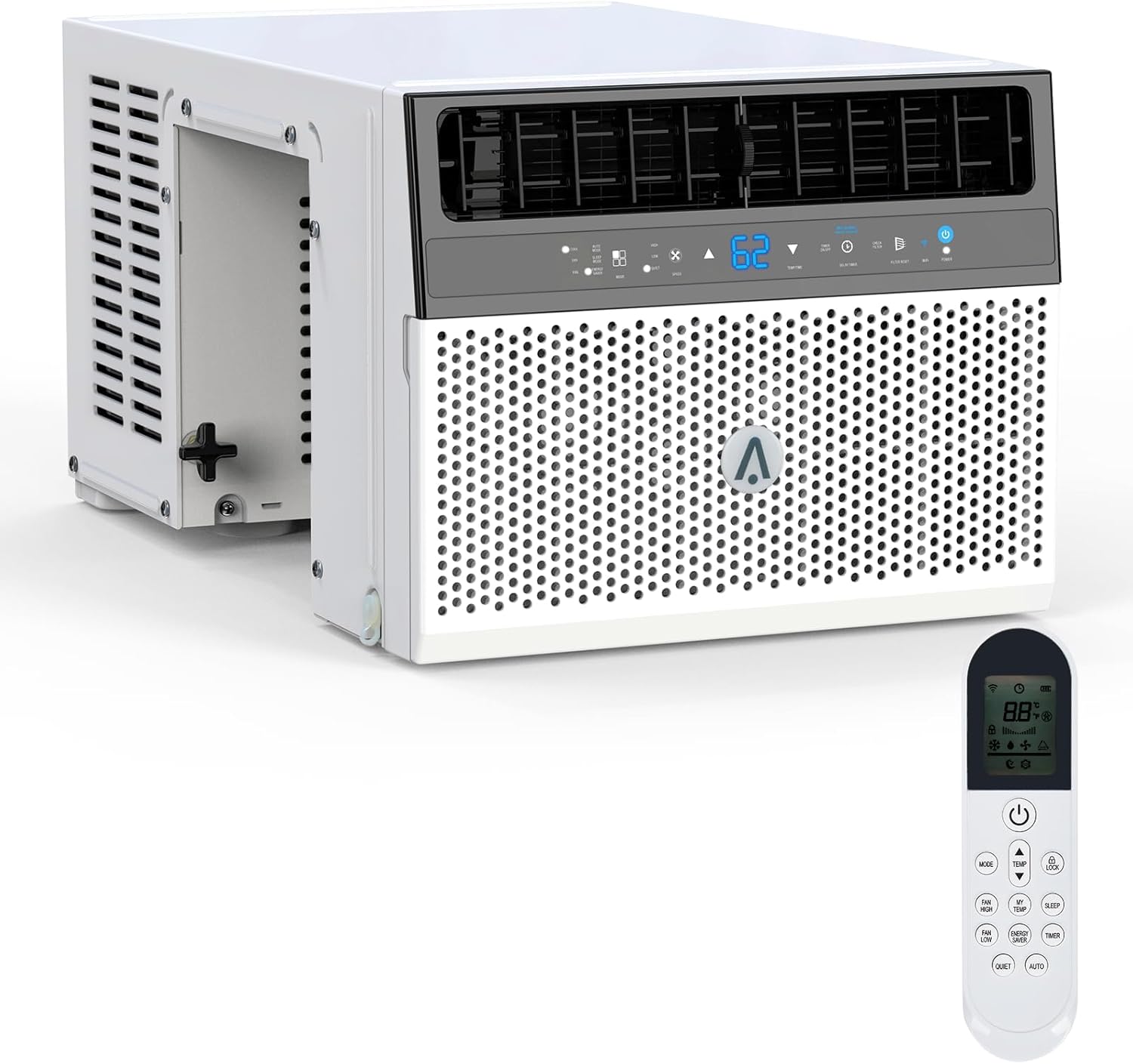 6000 BTU window air conditioner, U-shaped design, ultra quiet, wifi, energy efficient, remote control, cooling up to 268 m², sleeping mode, bedroom, room, office