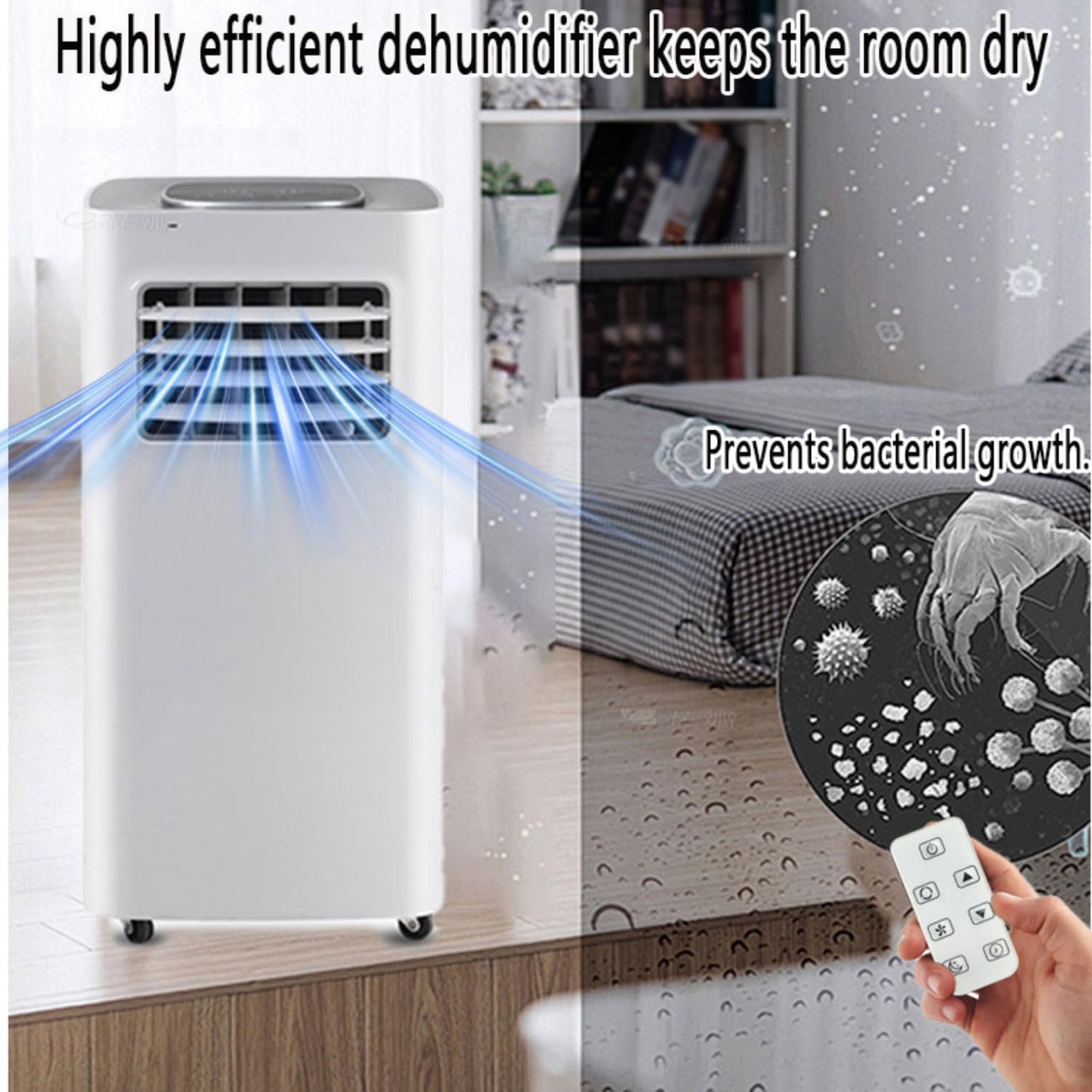 Portable Air Conditioner 12000 BTU Cooling Fan with Dehumidifier, Remote Control, Window Kit, Oscillating AC Unit for Home Office Bedroom