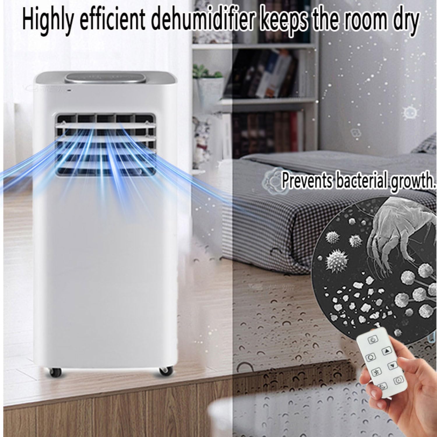 Portable Air Conditioner 12000 BTU Cooling Fan with Dehumidifier, Remote Control, Window Kit, Oscillating AC Unit for Home Office Bedroom