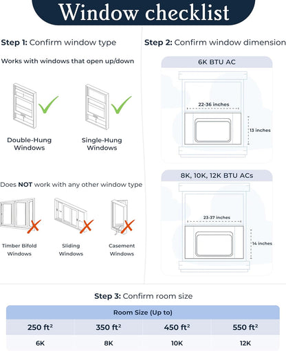 Windmill Window Air Conditioner - Quiet & Smart, Easy Install, Voice-Enabled, Remote & App Control AC Unit - 10,000 BTU Inverter w/WhisperTech