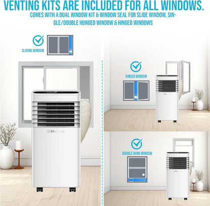 Belaco 9000 BTU Air Conditioning Unit 4in1 Cooling Portable Air Conditioner | With Fan & Dehumidifier Modes, Includes Window Kit for Easy Setup, Good Housekeeping Institute Approved
