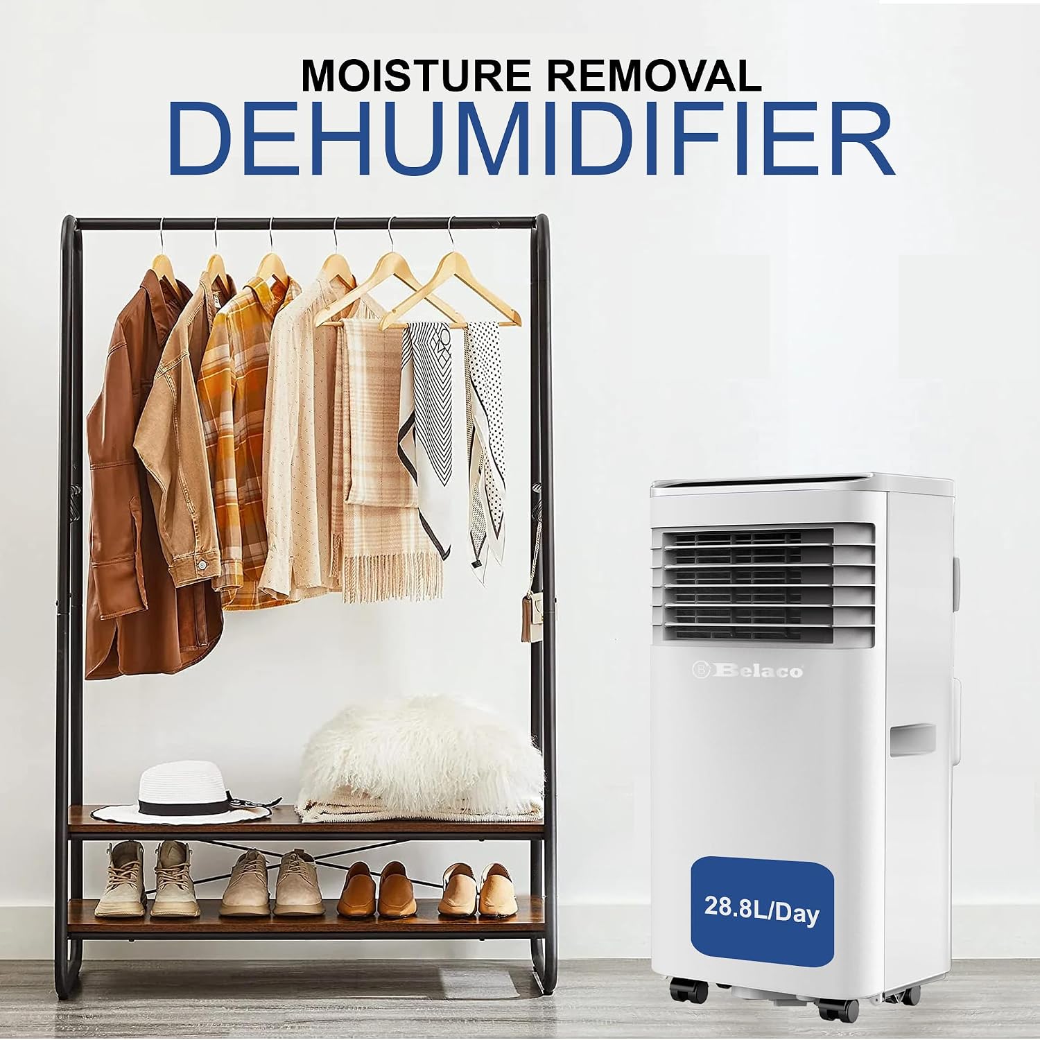 Belaco 9000 BTU Air Conditioning Unit 4in1 Cooling Portable Air Conditioner | With Fan & Dehumidifier Modes, Includes Window Kit for Easy Setup, Good Housekeeping Institute Approved
