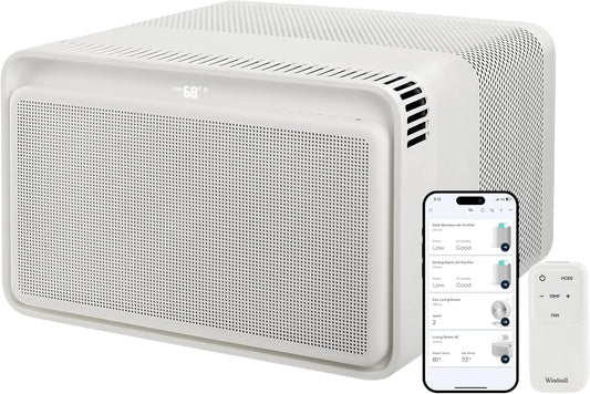 Windmill Window Air Conditioner - Quiet & Smart, Easy Install, Voice-Enabled, Remote & App Control AC Unit - 10,000 BTU Inverter w/WhisperTech