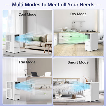12000BTU Portable Air Conditioners with Remote, Floor Standing Cooling Portable AC Unit with Fan & Dehumidifier,Sleep and Timer Mode,For Room up to 500 sq.ft, Windows Sealing Kit Included